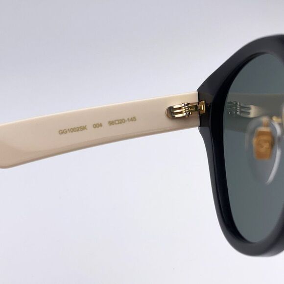 NEW GUCCI LOGO GG1002SK 004 Black White Gray Round Women Sunglasses - Picture 8 of 11